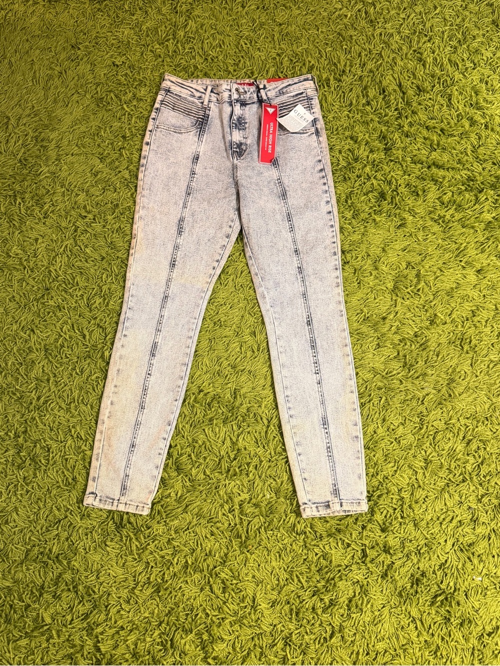 Guess High-Rise Light Acid Wash Jeans